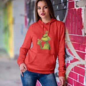 Christmas Grinch Hoodie: Women's Festive Fruitcake Print