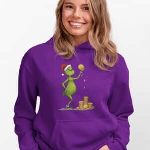Women's Bitcoin Grinch Christmas Hoodie - Unique Festive Print for Crypto Enthusiasts, Trendy Christmas Gift, 2025 Fashion