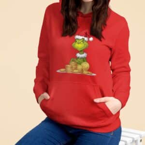 Women's Bitcoin Grinch Christmas Hoodie - Unique Festive Print for Crypto Enthusiasts, Trendy Christmas Gift