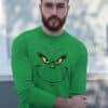 Trendy Men's Christmas Sweatshirt - Unique Festive Pattern, Grinch Design