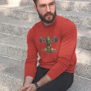 Men's Festive Bitcoin Christmas Sweatshirt - Trendy Winter Crypto Grinch Apparel