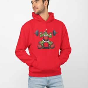 Stylish Men's Holiday Hoodie with Bitcoin Christmas Design - Perfect for Crypto Grinch Lovers