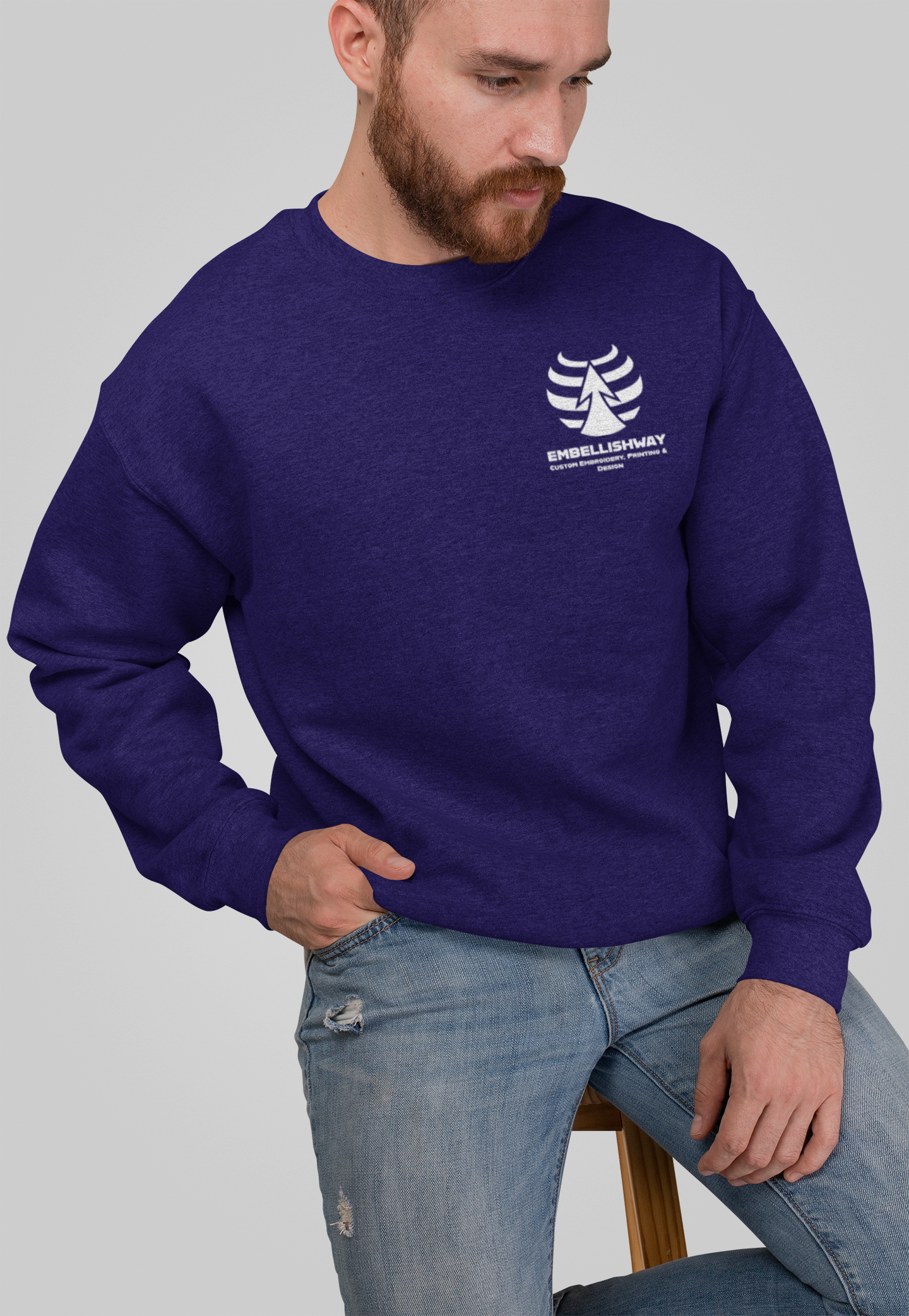 Men's Custom Embroidery Sweatshirt - Image 2