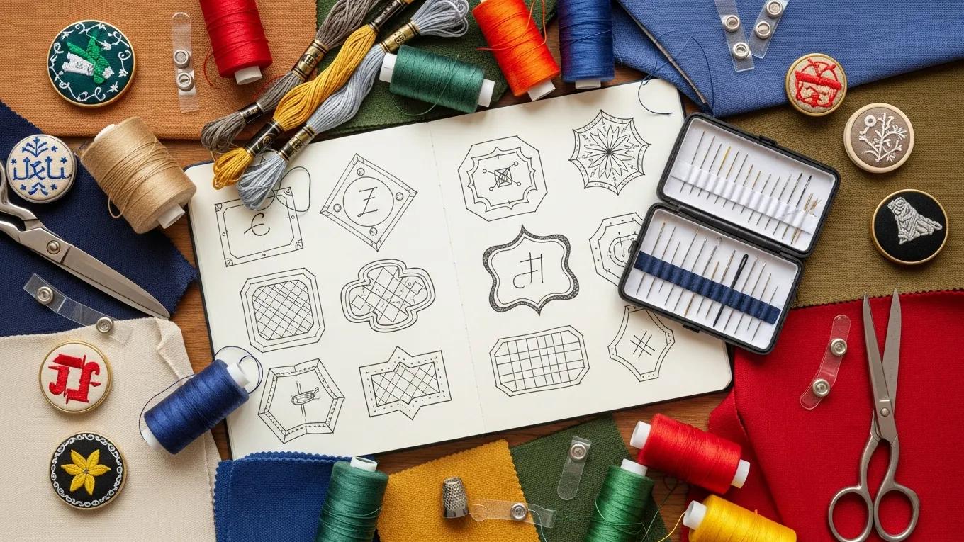 Designer tools and materials for creating custom embroidered badges