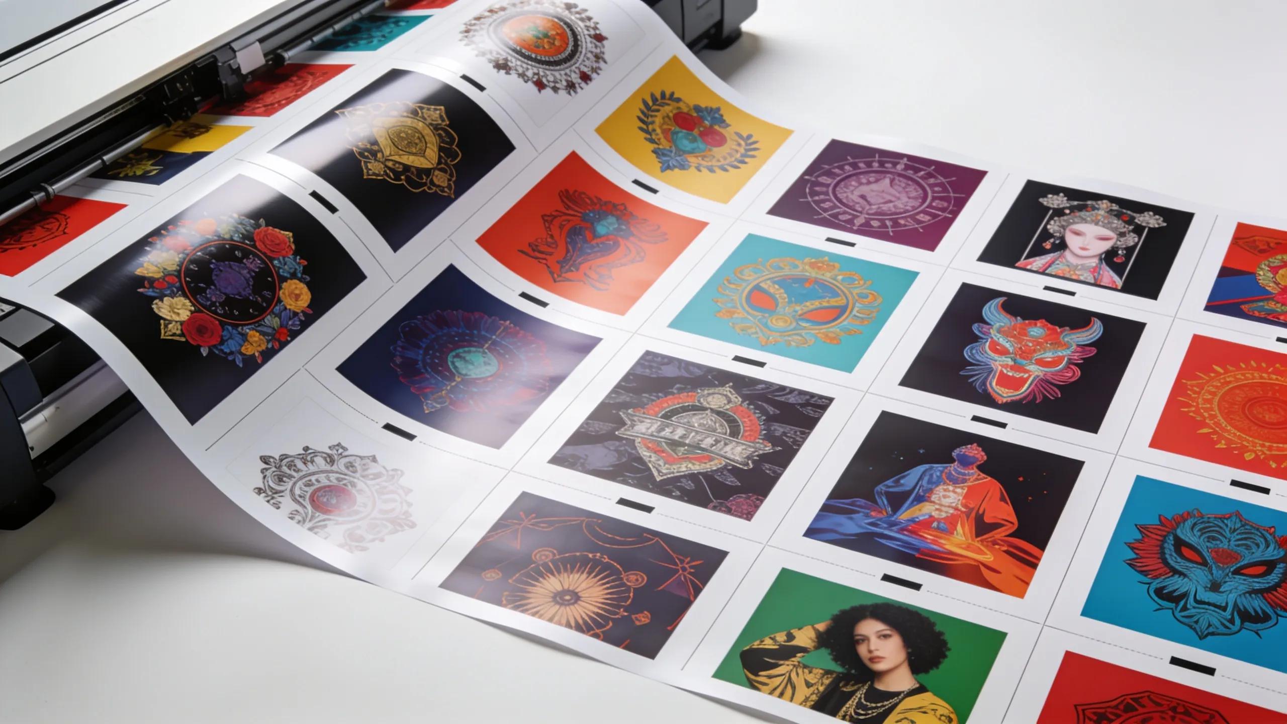 Gang sheets featuring multiple DTF designs highlighting efficiency in custom printing.