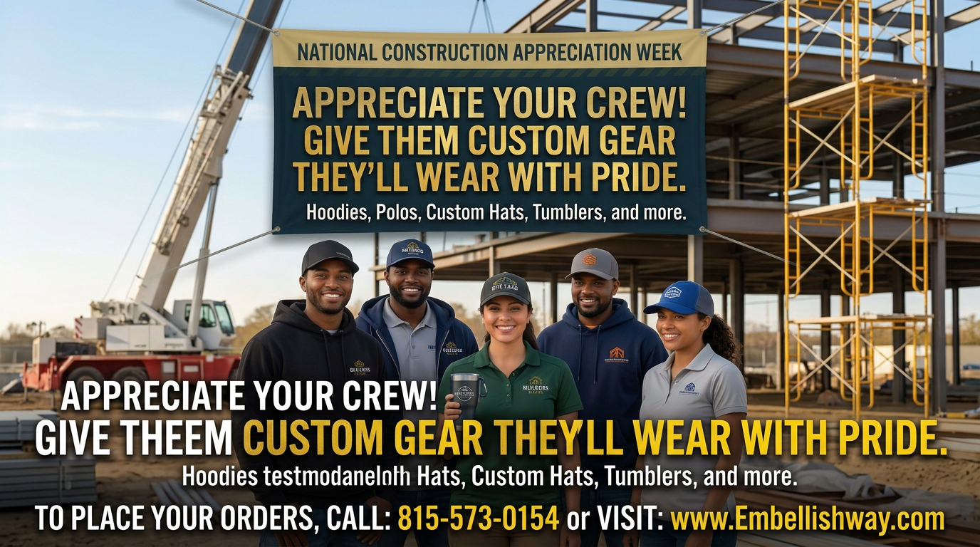 Personalized custom apparel and embroidery merchandise