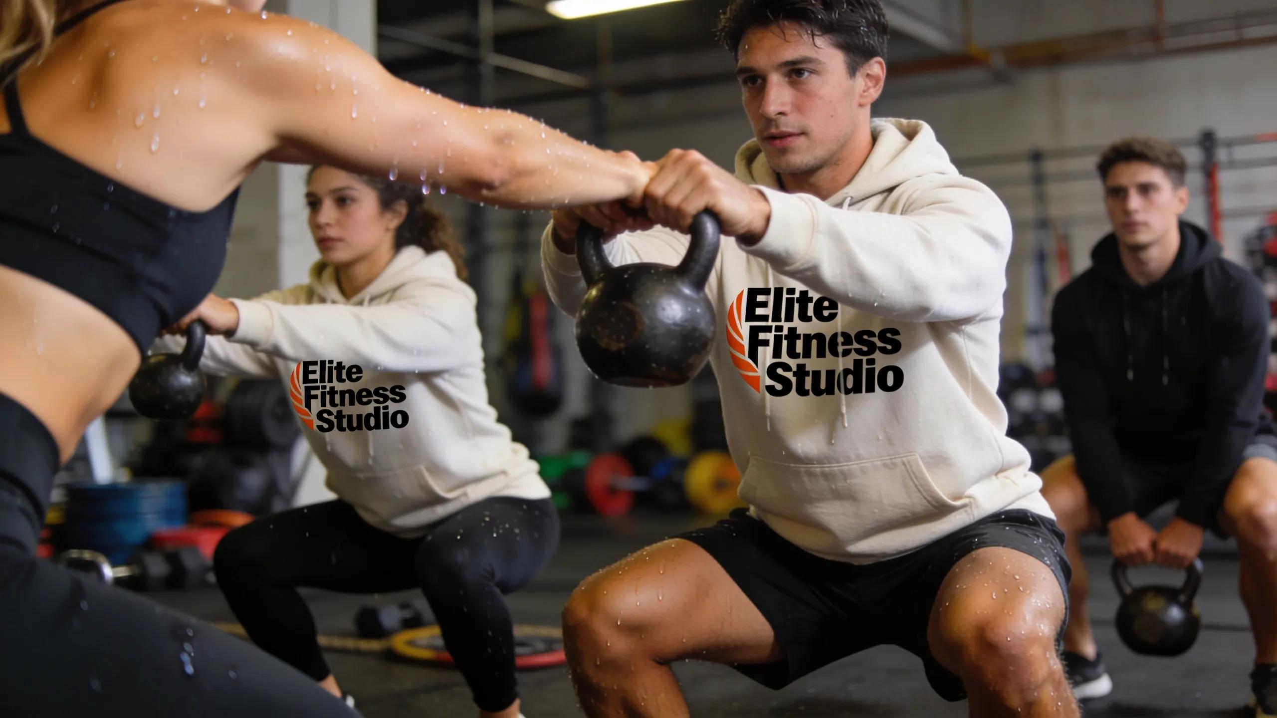 Personal trainers in custom hoodies representing professionalism and branding in fitness