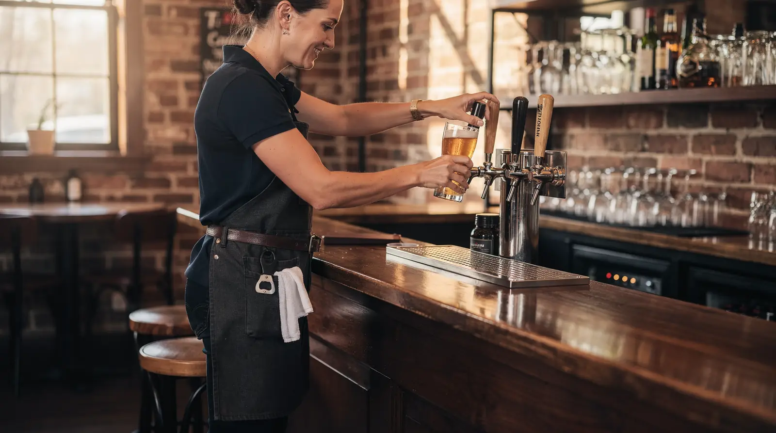 Durable, easy-care polos and tees answer the question best for Lockport bar teams facing long