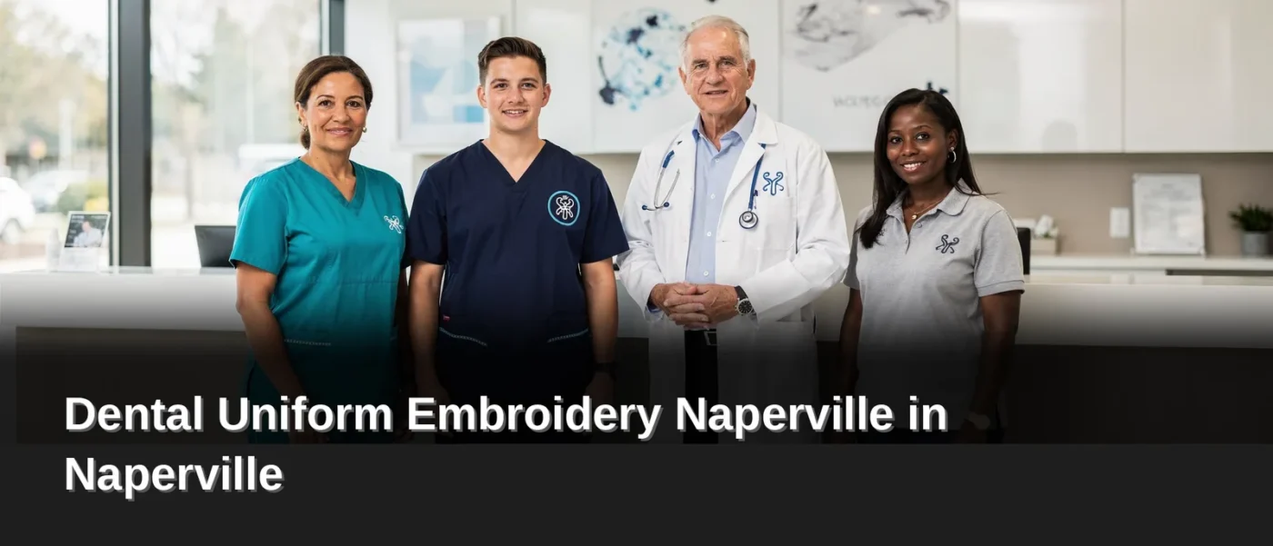 Local clinics need uniform embroidery because patients across Naperville, Lisle, and Downers Grove interact